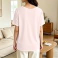 thumbnail image 6 of Vivianyo HD Women's V-Neck Short Sleeve Basic T Shirt, Casual Soft Loose Fit Daily Summer Tee Top, Women's Pink, Sizes S-2XL, 6 of 6