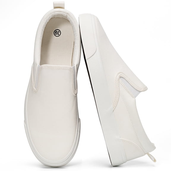 Ecetana Women's Slip on Shoes Canvas Sneakers Loafers Non Slip Shoes Low Top Casual Shoes