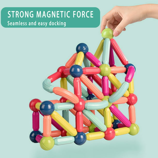 64 PCS Magnetic and Rods Sticks Blocks Set for Boys & Girls, Children's Building Blocks, 3D Magnetic Building Puzzle Toys 3+ - Walmart.com