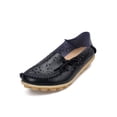 thumbnail image 6 of Frontwalk Women Flats Round Toe Boat Shoes Hollow Out Loafers Walking Casual Moccasins Womens Slip On Black 8.5, 6 of 9