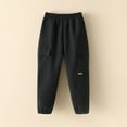 thumbnail image 3 of SonxaHe Toddler Boys Pants Fleece Lined Elastic Waisted Cargo Jogger Pants Child Warm Thickened Cozy Outdoor Trousers Gray,Sized 4-5, 3 of 3