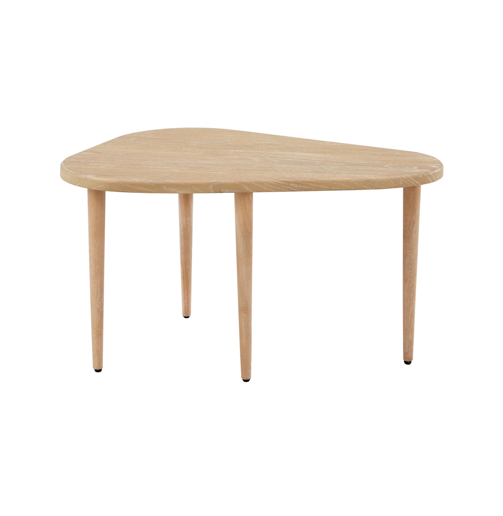 Weston Home Teardrop Nesting Coffee Tables with 3 Legs and Wood Finish