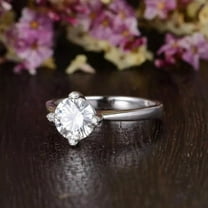 Round Cut Diamond Engagement Ring 2Ct 925, 14K White Gold Plated Sterling Silver