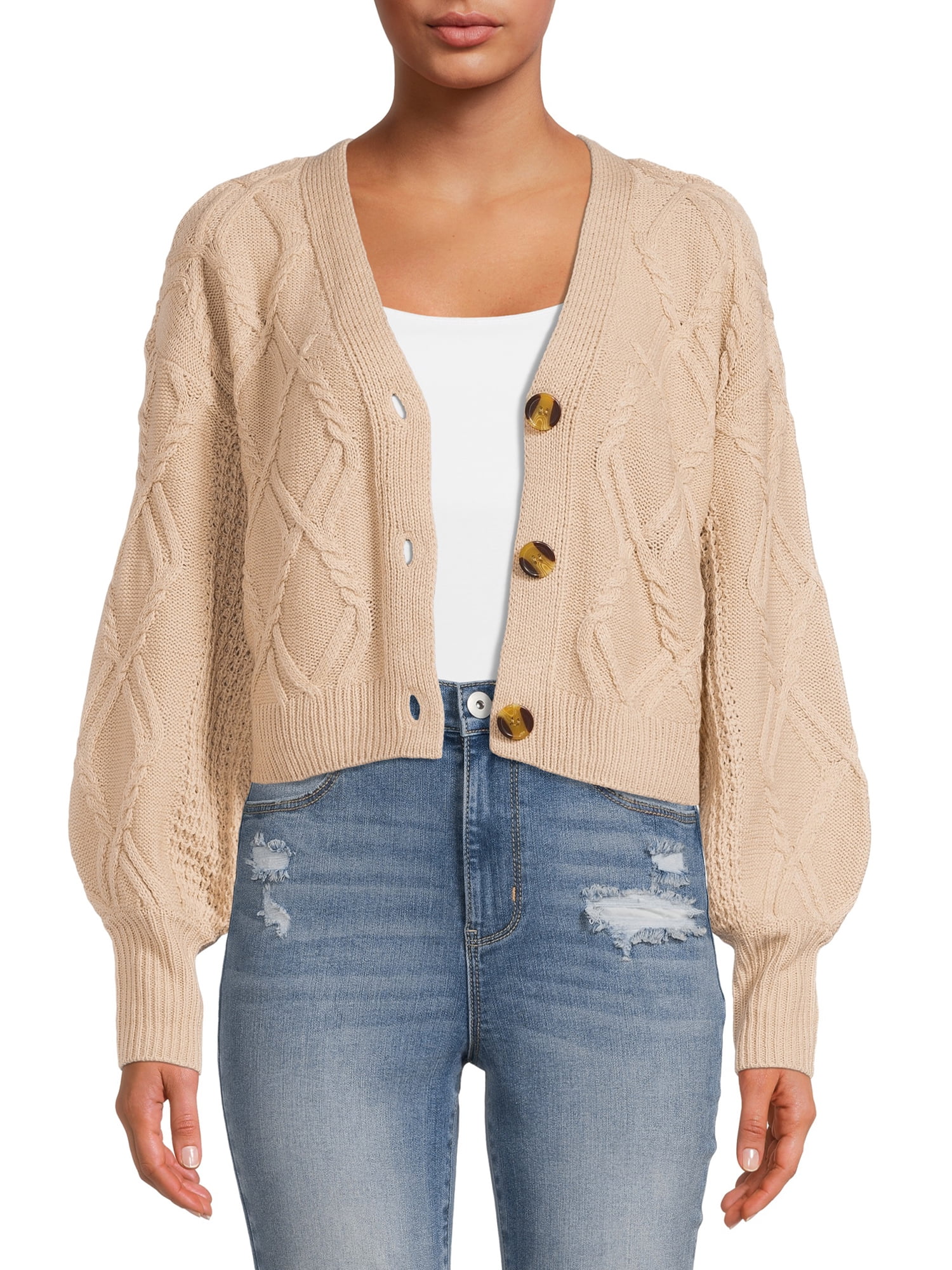 No Boundaries Junior's V-Neck Cable 