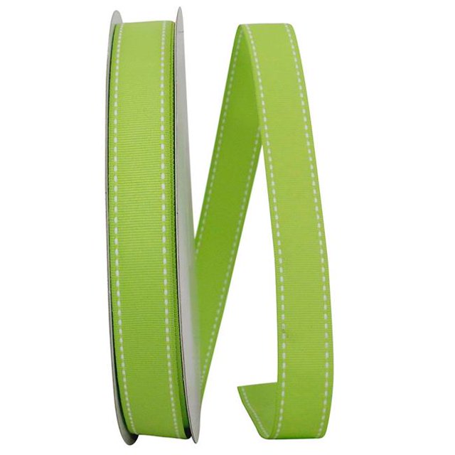 Reliant Ribbon 25133-204-05K 0.875 in. 50 Yards Grosgrain Saddle Stitch Ribbon, Lime
