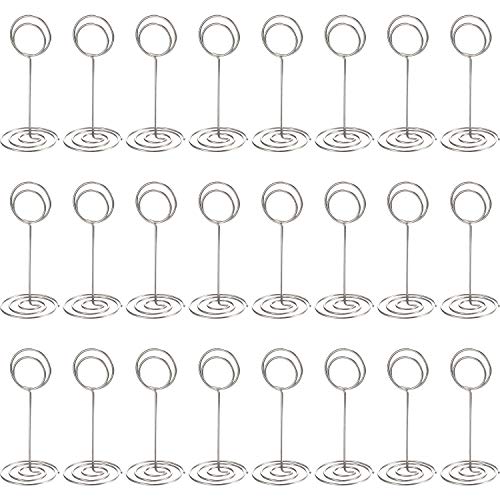 24 Pack Table Number Holder Wedding Table Name Card Holder Clips Picture Memo Note Photo Stand Silver