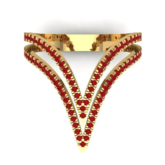 Statement Engagement Ring for Women - 0.525ct Simulated Ruby in 14K Yellow Gold Promise Ring