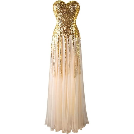 a line sequin gown