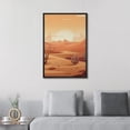thumbnail image 2 of PixonSign Framed Canvas Print Wall Art Texas Country Saguaro Cactus Desert Nature Wilderness Illustrations Decorative Bohemian Rustic Mid-Century Modern Desert Landscape - 24"x36" Black, 2 of 5
