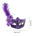 thumbnail image 2 of Unique Bargains 1 Pce Masque Demi-Visage en Plumes d'Autruche pour Fête Masquée Violet, 2 of 5
