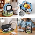 thumbnail image 5 of Yspwyqan Backpack Set with Lunch Box and Pencil Case, 4Pcs 600D Polyester Lightweight Backpack Set for School Elementary Middle High School Penguin Floral Travel Daypack, 5 of 7