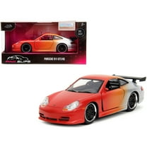 Porsche 911 GT3 RS Matt Orange and Silver Metallic "Pink Slips" Series 1/32 Diecast Model Car by Jada