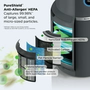 Shark NeverChange MAX 1200 Sq Ft HEPA Air Purifier, 5-Year HEPA-Exceeding Filter, Captures Pollutants, Pet Dander, Dust, and Smoke, HP300 Charcoal Gray