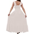 thumbnail image 3 of Youyipin Womens Summer Dresses Sleeveless Boho Ruffle Square Neck Tie Back Casual Backless Flowy Midi Dress Summer Dresses For Women 2025, 3 of 9