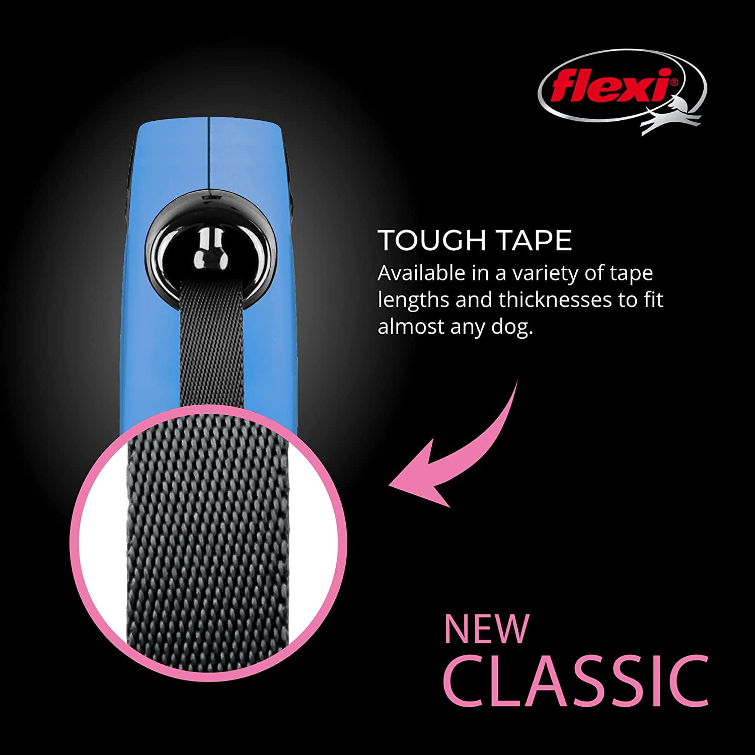 Flexi® Classic Tape for Small Animals Blue Color Medium 5 M