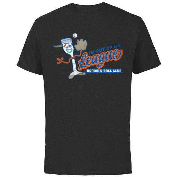 Disney and Pixar’s Toy Story Forky Baseball Sports My League - Short Sleeve Cotton T-Shirt for Adults - Customized-Black