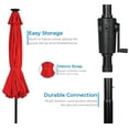 thumbnail image 4 of Sun-Ray 9'x7' Rectangular Next Gen Solar Lighted Umbrella - Ruby Red, 4 of 4