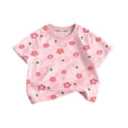 thumbnail image 6 of Asxite Toddler Girls Tshirt Floral Print Short Sleeve Crew Neck Casual Breathable Summer Tops 1-12Y, 6 of 6