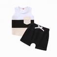 thumbnail image 2 of TOWED22 Baby Boy Summer Clothes 2Pcs Outfits Breathable Tank Top and Soft Shorts Playtime Set 6-18 Months Black,18-24 M, 2 of 4