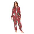 thumbnail image 2 of 1 Piece Adult Onesie Pajamas Cozy & Loose-Fit Sleepsuit Loungewear with Pockets Cute Pink Strawberry Pattern X-Large, 2 of 7