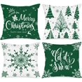 thumbnail image 1 of Lanpn - Juego de 4 fundas de almohada navideñas de 18.0 x 18.0 in, decorativas de 18.0 in, fundas de almohada para el hogar, dormitorio, habitación, vacaciones, decoración del sofá, 1 of 4