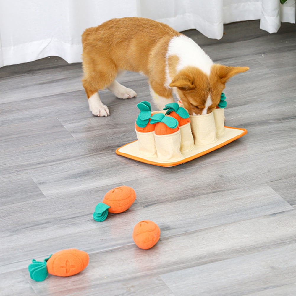 Jaaytct Carrot Snuffle Mat for Dogs, Interactive Dog Puzzle Toys with 12  Carrots,Dog Snuffle Mat Sniff Mat for Smell Training and Slow Eating