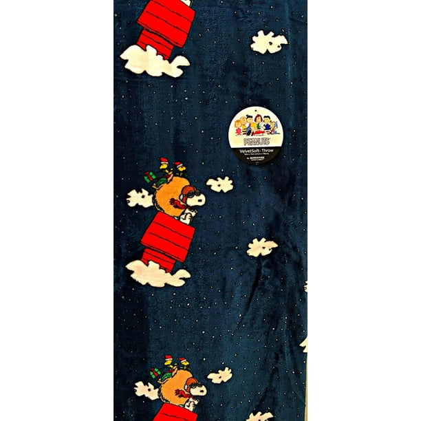 Berkshire Blanket & Home Co. Peanuts Gang Santa Snoopy & Woodstock 