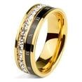 thumbnail image 4 of QualitChoice Ring Roman Numerals Jewelry Fashion Carbon Wedding Charm Couple Inlay Polished Rings Simple Personality Golden Golden 8# 5Set, 4 of 6