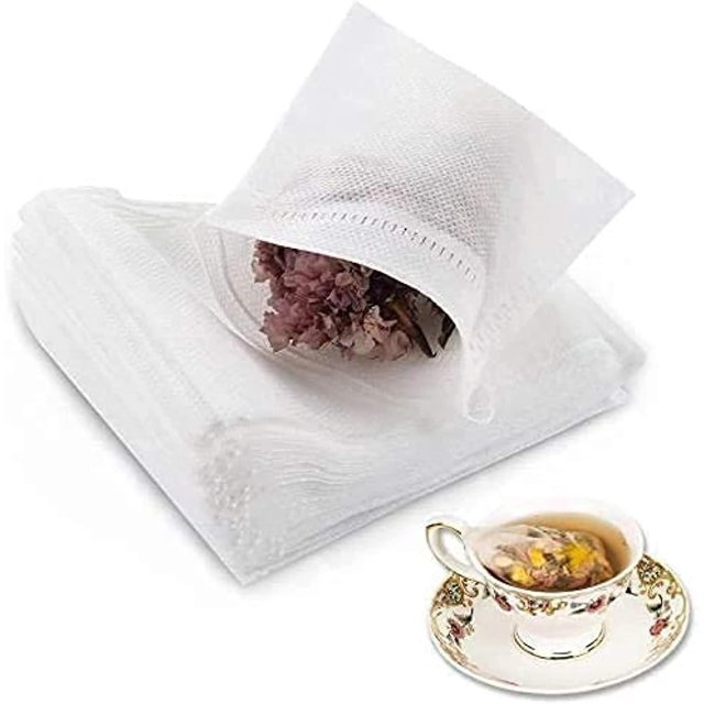 400 bolsas de filtro de té desechables, bolsas de algodón vacías con cordón, bolsas de filtro de té para hojas sueltas (9 x 7 cm)