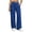 Blue01, variant on Womens Wide Elastic Waist Vertical Seam Full Length Wide Leg Pants Dual Side Inset Hand Pockets Flowy Woven Fabric High Waisted Casual Work Palazzo Trousers
