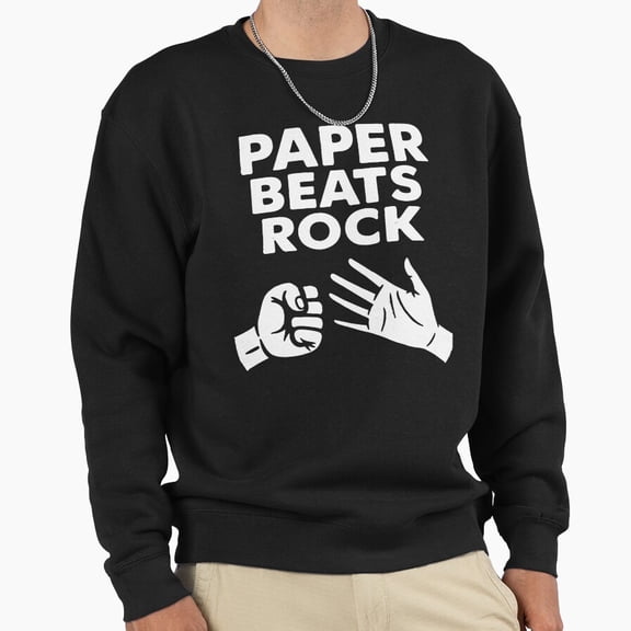 Paper Beats Rock Cat Christmas Holiday Graphic Unisex Sweatshirt Funny Retro Game - Relaxed Look G22035, Up to Size 5XL