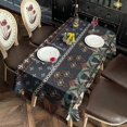 thumbnail image 5 of Boho Blue Elaborate Ethnic Pattern Rectangle Tablecloth 60"x120",Waterproof Polyester Rectangle Table Cloth, Wipeable Spillproof Polyester Tablecloth for Dining, Camping, Indoor and Outdoor, 5 of 6