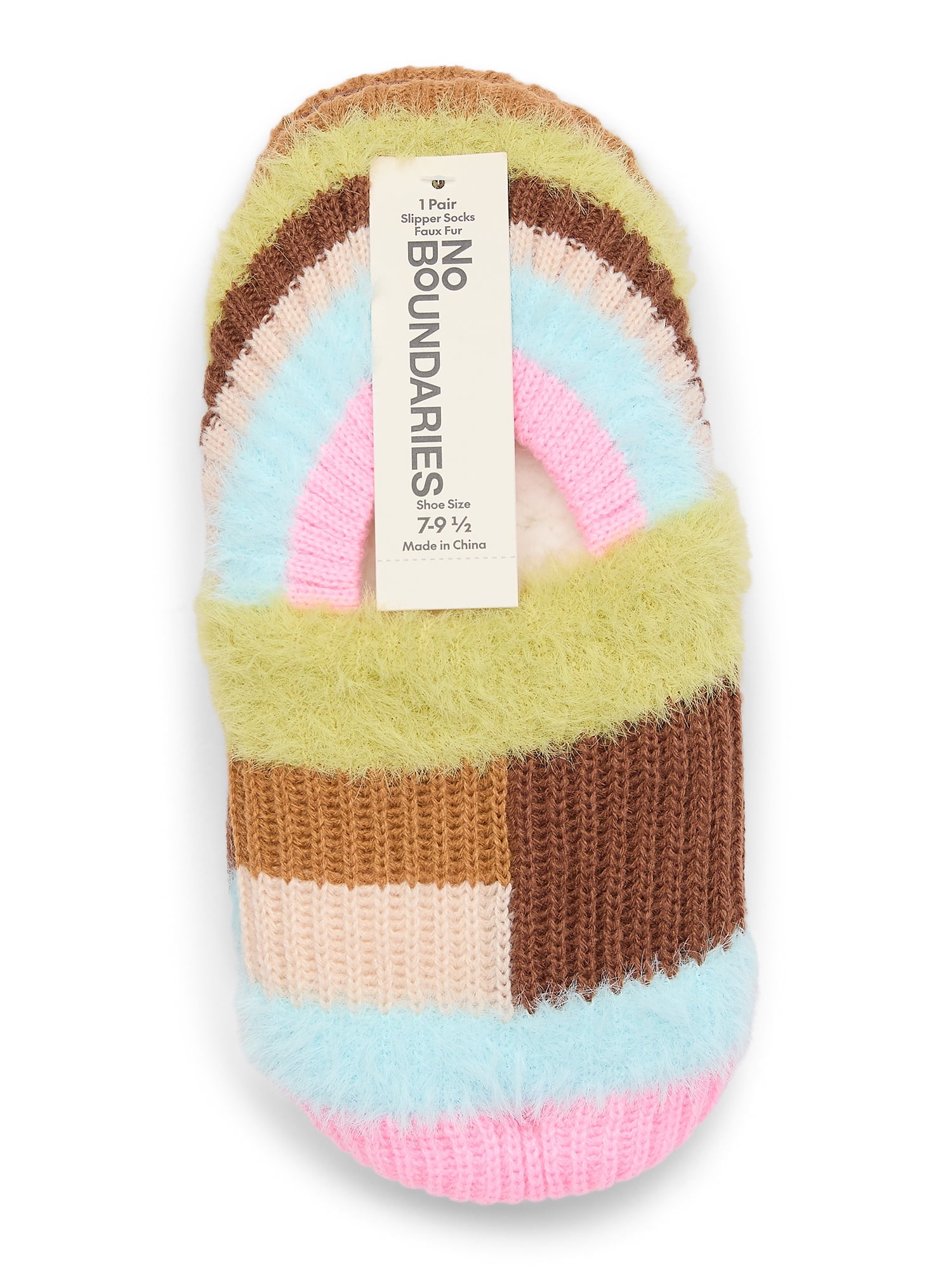 No Boundaries Slipper Socks, 2-Pack, Women's One Size