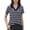 Black, variant on Women's Classic Collar Striped Short Sleeve T-Shirt Casual Comfortable Crew Neck Top For Daily Wear Oversized T-shirts Short Sleeve Crewneck Casual Tops