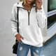 thumbnail image 1 of HongQid Womens Quarter Zip Pullover Casual Long Sleeve Shirts Half Zip Sweatshirt Trendy Fall Winter Clothes, 1 of 4