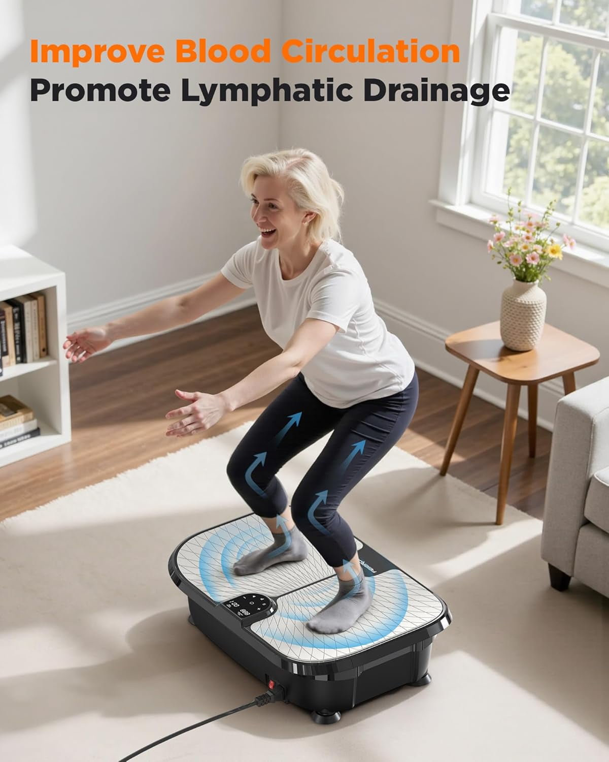 Librala Vibration Plate Exercise Machine, 400 LBS Capacity Vibration Plate for Lymphatic Drainage, Max Space for Whole-Body Workout & Relaxation at Home