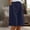 Navy, variant on SEMPAI Bermuda Shorts for Women Knee Length Casual Summer Elastic Waist Loose Fit Cotton Linen Lounge Shorts with Pockets