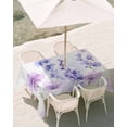 thumbnail image 3 of 54x80 Inch Outdoor Tablecloth with Umbrella Hole Zipper Rectangle Spring Flowers Rectangular Tablecloths Outside Waterproof Watercolor Idyllic Lavender Purple Plant Patio Table Cover for Picnic Party, 3 of 8
