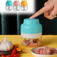 thumbnail image 1 of MORESEC 3Pcs Electric Garlic Chopper, 100ML Capacity Wireless USB Rechargeable Mini Food Processor, Stainless Steel Blades for Chopping Garlic Meat and Vegetables, Portable and Easy to Clean, 1 of 9