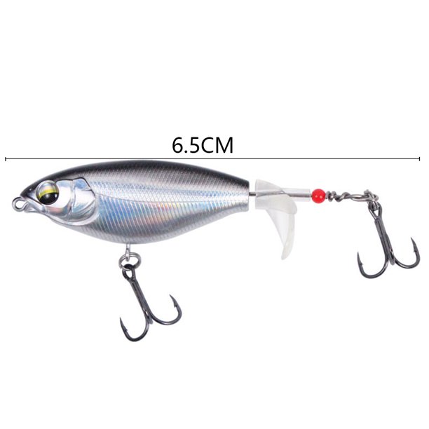 6.5cm 6g Cebo de pesca duro artificial Topwater Spin Pencil Señuelos (plata negra) Likrtyny Para estrenar