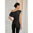 thumbnail image 3 of Haut à Paillettes pour Femme Hauts de Fête Scintillants Tenue Festive, 3 of 5