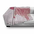 thumbnail image 3 of Pink Zebra Soft Flannel Fleece Throw Blanket, I Love Zebras in Heart Romantic Wilderness Nature Savannah Fashion, Cozy Plush for Indoor and Outdoor Use, 70" x 90", Pink Ivory Pale Pink, by Ambesonne, 3 of 6