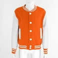thumbnail image 2 of renvena Kids Boys Baseball Jackets Varsity Style Casual Sport Coat Cardigan Sweatshirt 5-12 Orange 5-6, 2 of 7