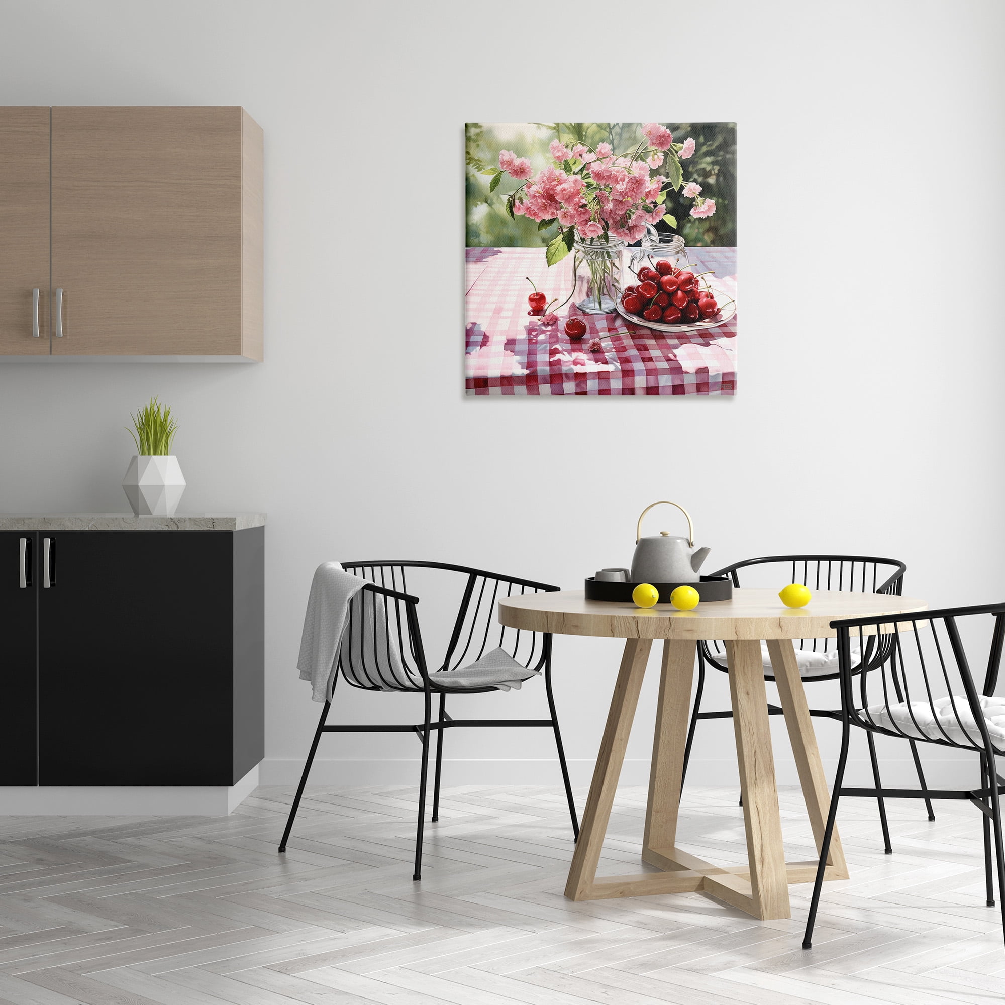 Stupell Industries Spring Snacks on Plaid Food & Beverage Painting Gallery Wrapped Canvas Art Print Wall Art, 30 x 30
