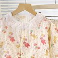 thumbnail image 4 of KPOPLK Girls Pajamas Clothes Fall Baby Girl Pjs Pants and Long Sleeve Shirt 2 Piece Sleepwear Button Down Outfit with Pockets Loung Sets Size 11-12 Years,Pink, 4 of 5