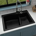 thumbnail image 2 of Karran Usa Qt-630 Quartz Qt 33" Drop In Double Basin Quartz Composite Kitchen Sink - Beige, 2 of 5