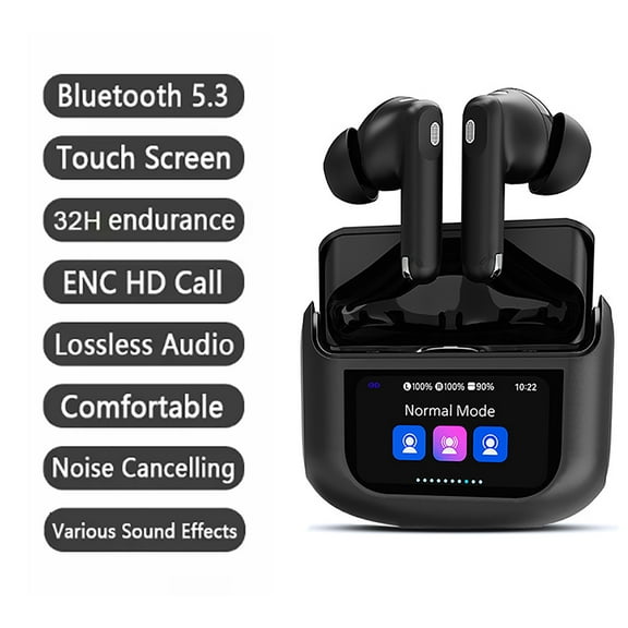 Wireless Earbuds Bluetooth Headphones, EarBuds with Touch Screen, ANC Noise Cancelling Transparency Mode, 40H Stereo Deep Bass, IPX7 Waterproof, Clear Calls, 5 EQ for iOS Android