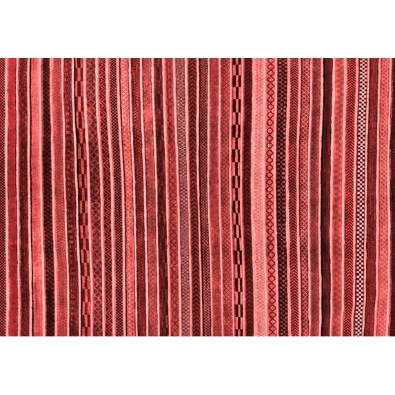 Ahgly Company Machine Washable Indoor Rectangle Abstract Red Modern Area Rugs, 8' x 10'