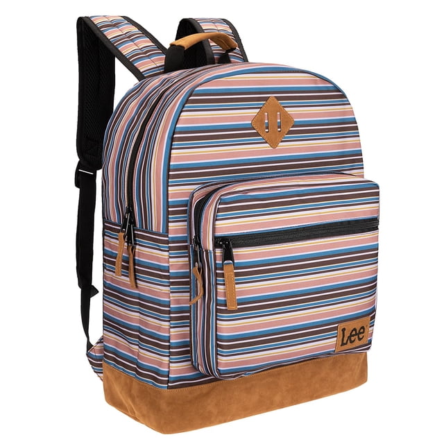 Lee Authentic Jeans Company Study Backpack for Class Padded Laptop Sleeve Fits 15.6 Inch Notebook (Lee Stripe)