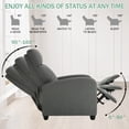 thumbnail image 3 of NiamVelo Lazy Boy Massage Recliner Chair, Ergonomic Adjustable Single Recliner Sofa Fabric Padded Seat with Footrest for Living Room, Grey, 3 of 5
